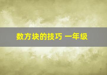 数方块的技巧 一年级